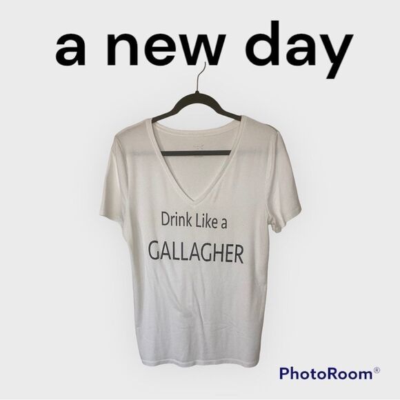 a new day V-neck Graphic Tee - Picture 1 of 6